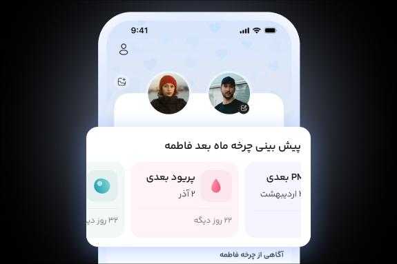 نمایش پیش‌بینی چرخه قاعدگی برای همدل